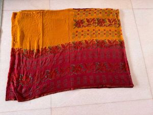 Floral Embroidered Ombre Saree With Blouse