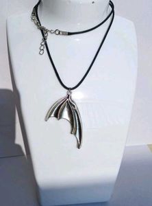 Y2k Grunge Devil Feather Necklace