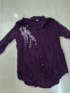 Embroidered Purple Top