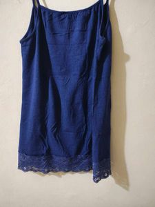 Blue Lace Trim Cami Top