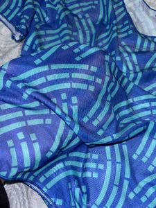 Dressberry Blue Patterned Crop Top