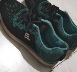 Stylish Black and Green Sneakers