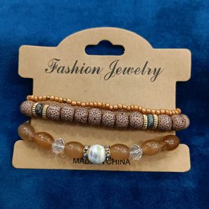 White Beaded Bracelet Set