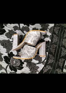 Grey Block Heels
