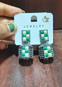 Checkered Dangle Earrings