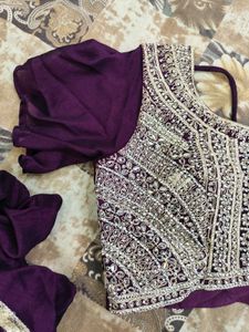 Purple Embellished Lehenga Set With Heavy Cannes