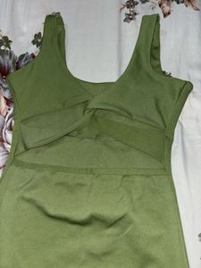 Olive Green Bodycon Midi Dress