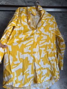 Yellow Patterned Long Sleeve Shirt
