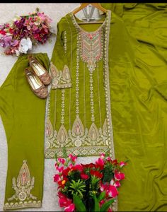 Green Embroidered Salwar Kameez Suit