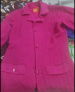 Pink Woolen Cardigan Sweater( No Defect)