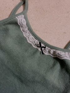 Sage Green Cami with Lace