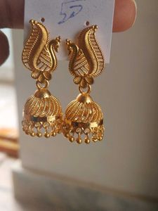 Gold Jhumka Earrings