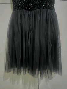 Black Sequin &amp; Tulle Party Dress