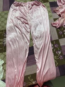 Pink Satin Nightgown Set
