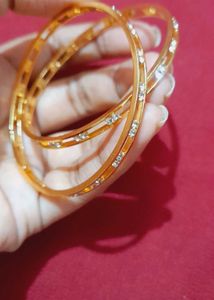 Golden Bangles with Stones