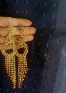 Golden Earrings With Freebie