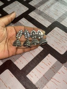 Oxidized Jhumka Earrings