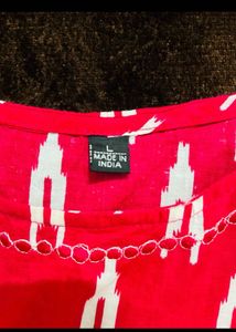 Red Printed Kurta