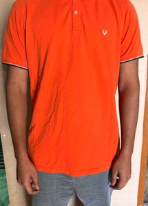 Allen Solly Orange Polo T-Shirt