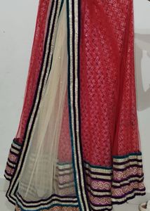 Red heavy Embroidered Lehenga and Duppata Only