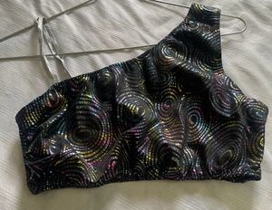 One-Shoulder Sparkle Top