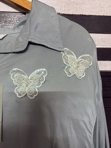 H&amp;M Oversized Butterfly Detail Shirt