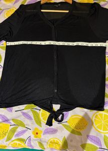 Black Button-Down Top