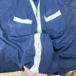 Navy Cardigan Top.
