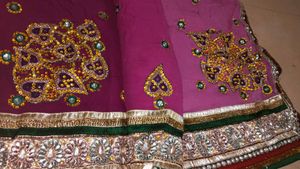 Purple Embellished Saree