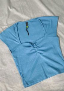 Cute bow Light Blue top