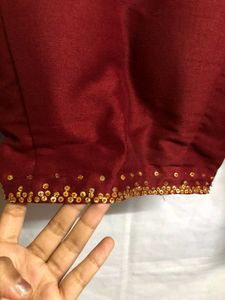 Maroon Embellished Blouse