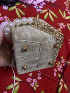 Square Potli Bag Pearl Beads Chain