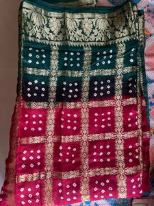 Bandhani Crepe Georgette Saree With Blouse