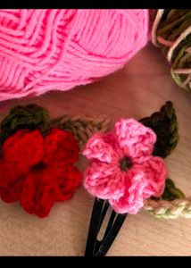 Crochet Flower Accessories 6 pcs