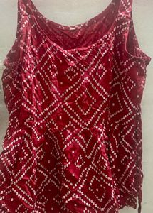 Red Printed Top
