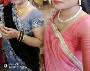 Beautiful Saree Of Two Set Half Velvet
