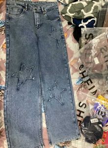 Shein Star Patch straight fit Jeans