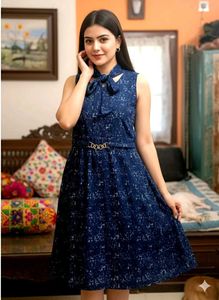 Navy One Piece Sleeveless Dress