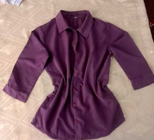Purple Button-Down Shirt