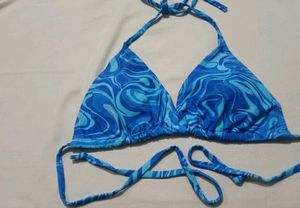 Blue Swirl Bikini Top