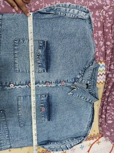 Blue Denim Looking Cute Shirt Dres