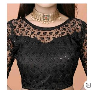 Elegant Black Net Blouse