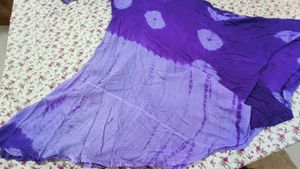 Custom Made Purple Cotton Anarkali Dress