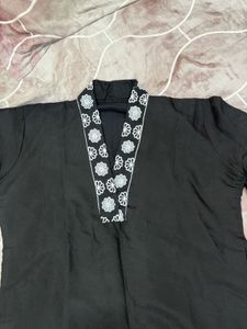 Black Embroidered Kurta Set