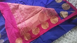 Navu Blue And Pink Combo Saree
