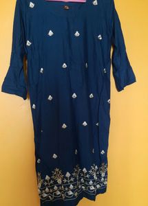 New Blue Embroidery Kurta