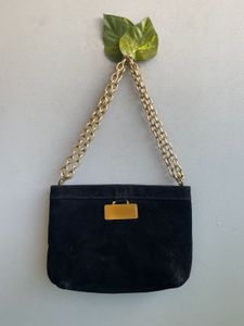 D&amp;G inspired Black Velvet &amp; Gold Chain Bag