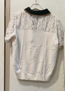 Polo Tee Lace Detail