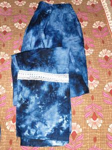 Blue Embroidered Kurti Set