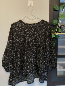 Black Polka Dot Top